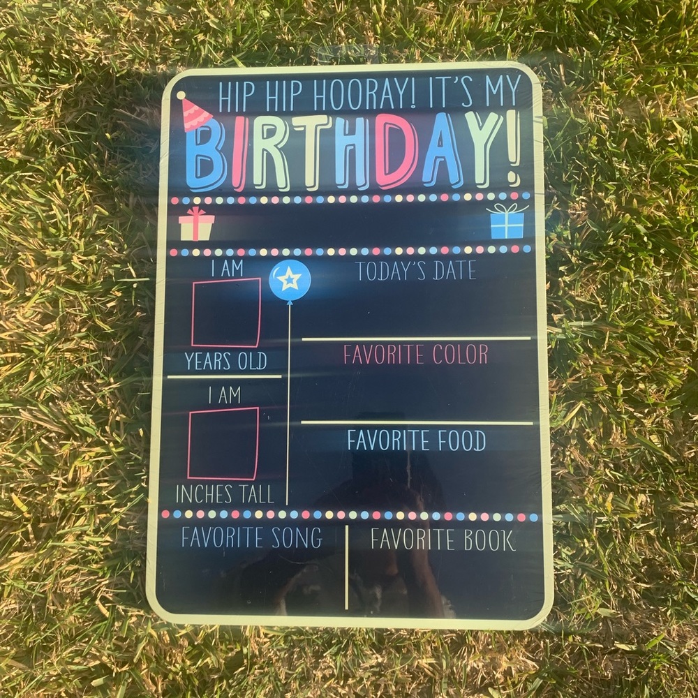 Happy birthday chalkboard sign